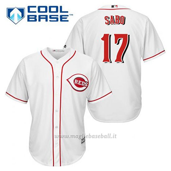 Maglia Baseball Uomo Cincinnati Reds Chris Sabo 17 Bianco 1ªCool Base